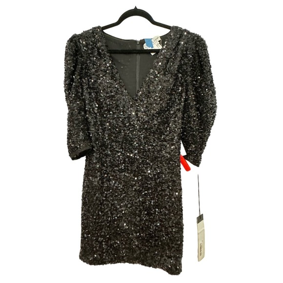 IEENA for MAC DUGGAL 26449 NWT $358 Puffed Sleeve Sequin Mini Size 4 - Picture 4 of 9